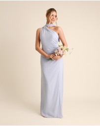 Six Stories - One Shoulder Neck Tie Chiffon Bridesmaid Dress