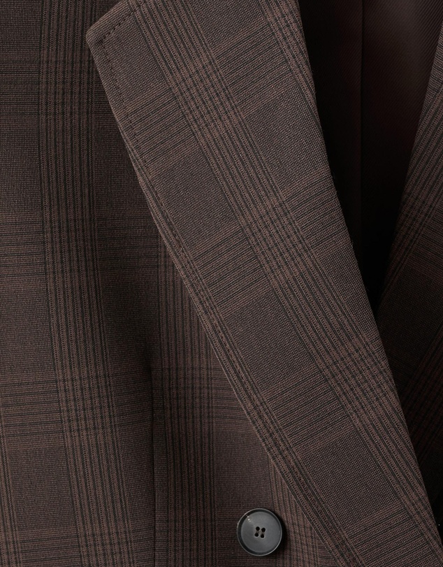 M.N.G - Double-Breasted Check Suit Jacket