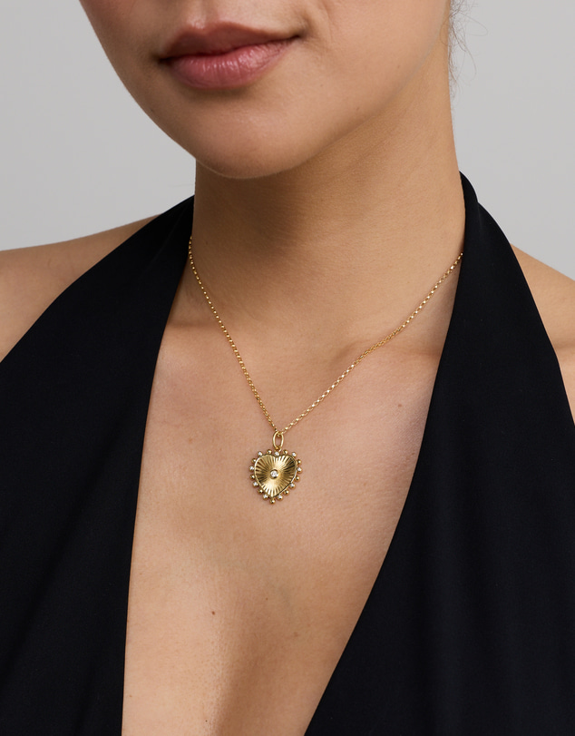 Michael Hill - Sunray Heart Cubic Zirconia Pendant in 18kt Yellow Gold Vermeil