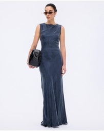 Minima Esenciales - Florence Cupro Lace Up Back Midi Dress