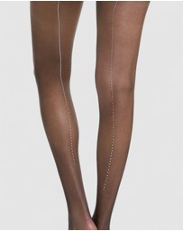 High Heel Jungle - Satellite Crystal Back Seam Sheer Tights