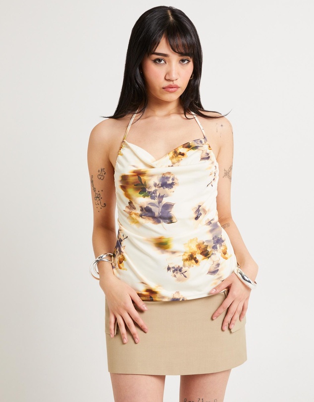 Alice In The Eve - Chloe Halter Cowl Neck Top