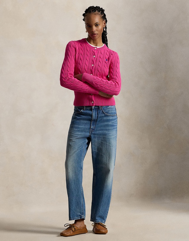 Polo Ralph Lauren - Cable-Knit Cotton Crewneck Cardigan - The ICONIC Exclusive