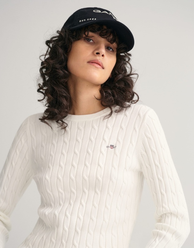 Gant - Stretch Cotton Cable Crew Neck Knit
