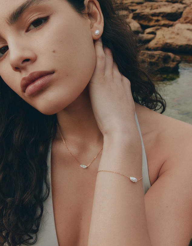 SAINT VALENTINE - Cielo Single Pearl Necklace - Gold