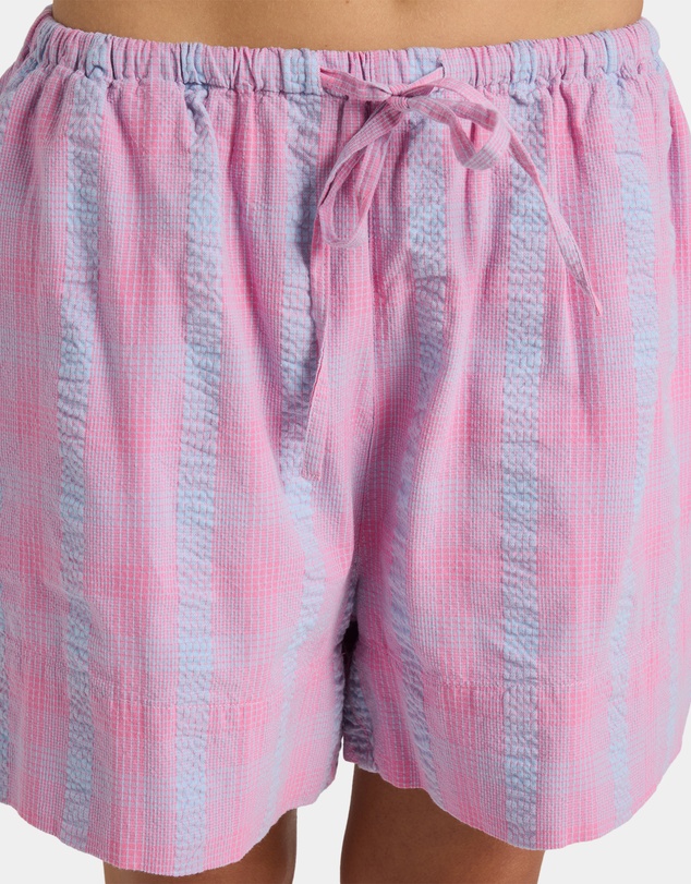 Roxy - Womens Phoebe Check Elastic Waist Shorts