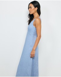 AERE - Haven Linen Beaded Midi Dress