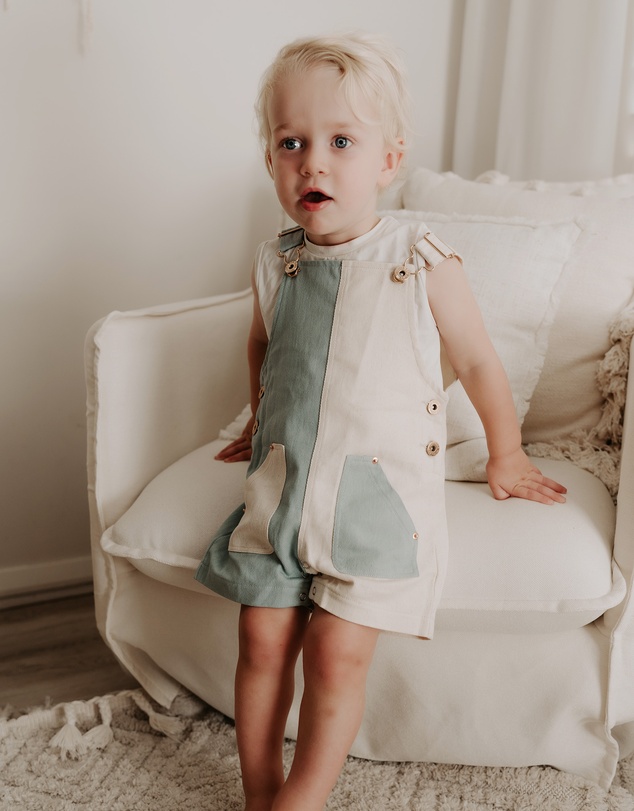 WITH LOVE FOR KIDS - Everett Short Denim Overalls - Babies - Kids