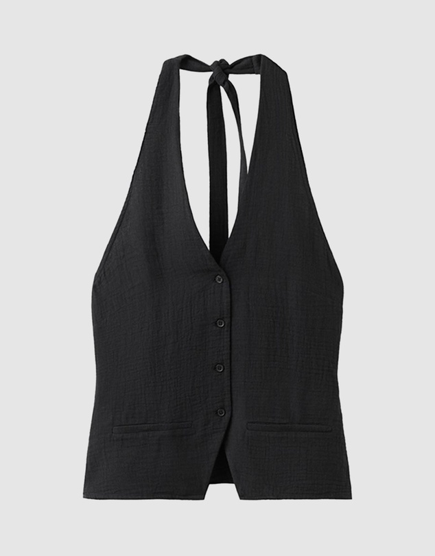 M.N.G - Halter-Neck Top with Buttons