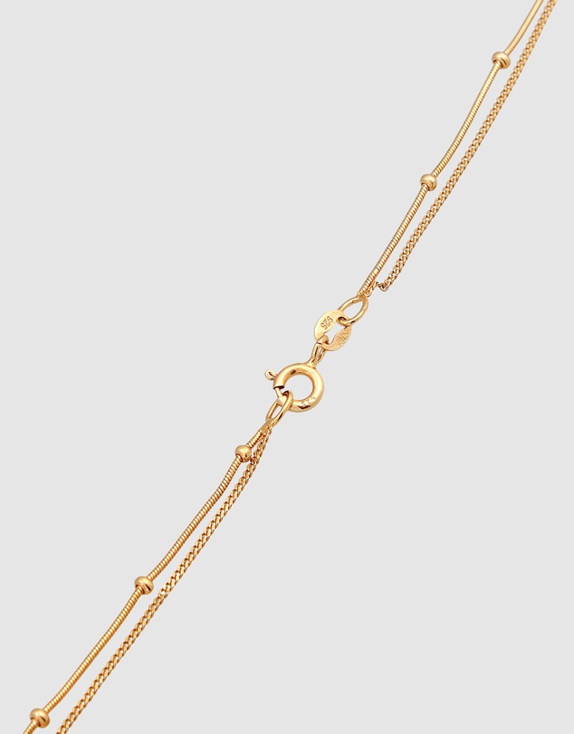 Elli Jewelry - Filigree Round Pendant Layered Necklace in Gold-Plated 925 Silver