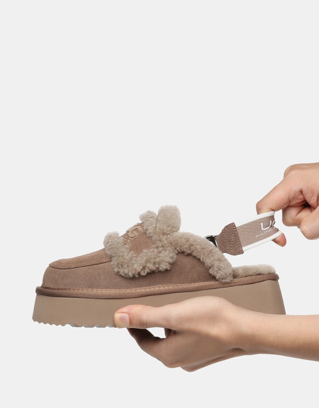 EVERAU - Australian Shepherd Ugg Rilee Platform Cow Suede Upper House Shoes