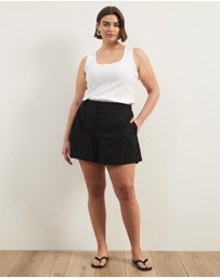 Atmos&Here Curvy - Elsa Linen Blend Shorts