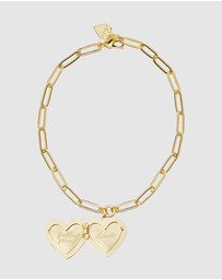 Wanderlust + Co - Heart Gold Locket Bracelet