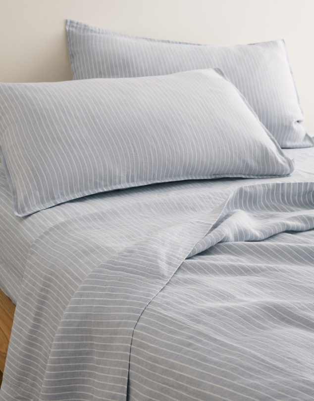 Country Road - Skye Linen Queen Flat Sheet