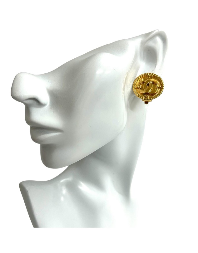 Pre-Loved by Azura Reborn - Pre-Loved CC Gold Plated Button Clip On Earrings