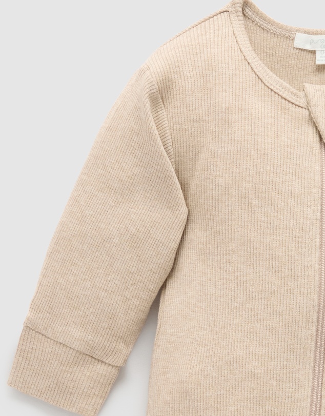 Purebaby - Ribbed Zip Growsuit -Kids-Babies