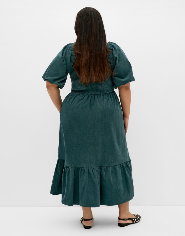 City Chic - Plus size Molli Corduroy Midi Dress - emerald