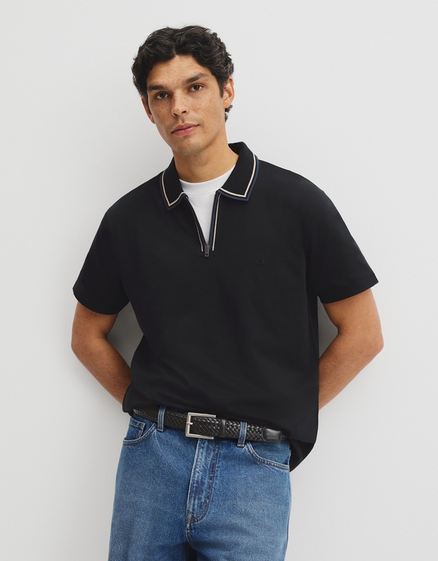 Country Road - Short Sleeve Tipped Zip Polo