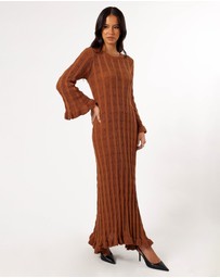 Petal & Pup - Colter Long Sleeve Maxi Dress - Bronze
