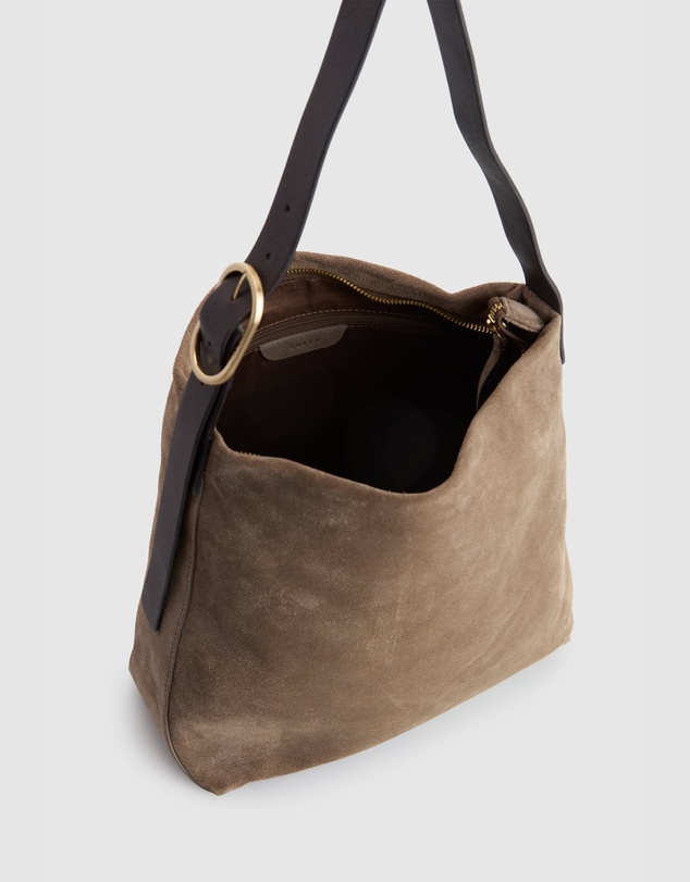 Evity - Malia Leather Suede Hobo Bag