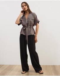 Atmos&Here - Viola Shirt With Adjustable Drawstring At Waist