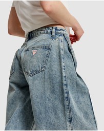 GUESS Originals - GUESS Originals Mid Rise Side Pleat Wide Leg Jeans