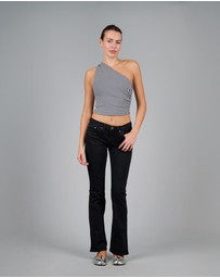 Love and Nostalgia - Roller Girl Top - Black / White