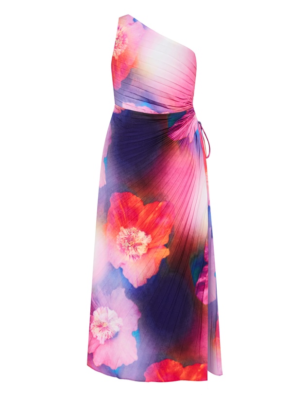 City Chic - Aliza Firework Print Pleat Maxi Dress