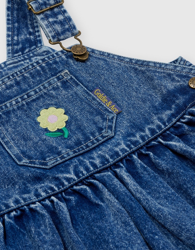 Goldie + Ace - Tully Tiered Denim Daisy Pinafore Dress - Babies-Kids