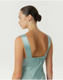 Third Form - Satin Gather Bra Bias Slip Dress