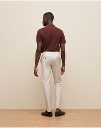 Trenery - Tailored Fit Dobby Twill Pant in Stone