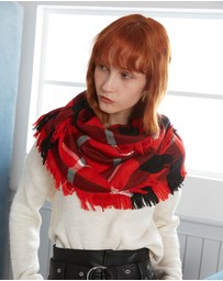 Ozwear Connection Uggs - Ugg Fringed Check Wool Scarf Red and Check