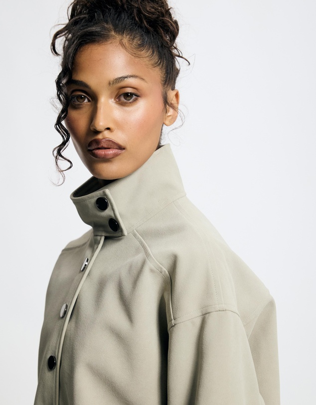 Lover - Lucinda Suede Look Funnel Neck Jacket