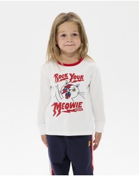 Rock Your Kid - Rock Your Meowie David Long Sleeve T-Shirt