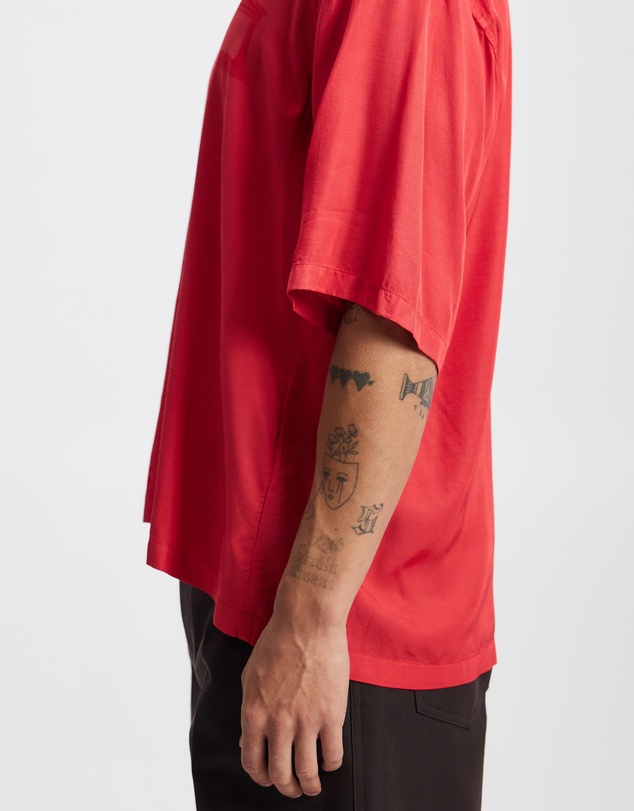 Aries - Ancient Column Satin Viscose Hawaiian Shirt