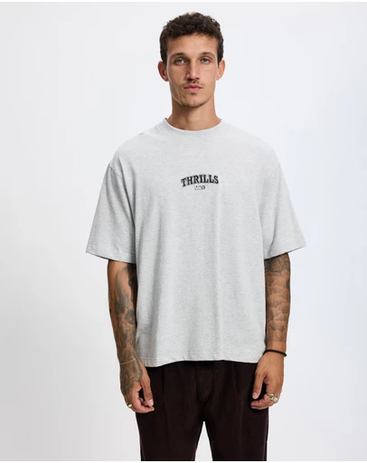 Thrills - Victory Embro Box Fit Oversized Cropped Contrast Stitch Tee