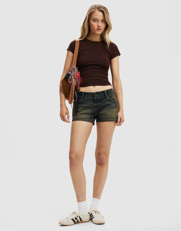 Cotton On - Micro Low Denim Shorts