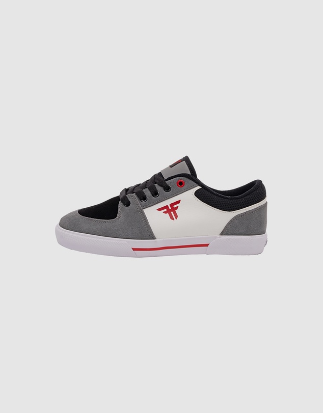 Fallen Footwear - Fallen Footwear Patriot Kids Suede/PU Skate Sneaker GRY/WHT/RED