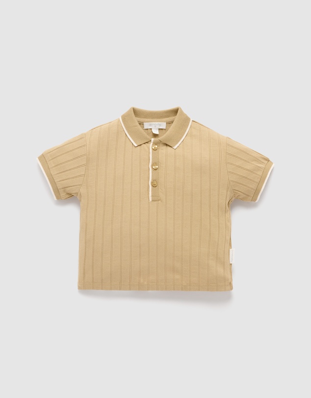 Purebaby - Rib Polo-Kids-Babies