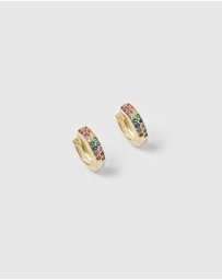 Izoa - Rainbow Huggie Earrings