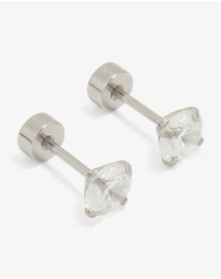 Lovisa - Kids Surgical Steel Cubic Zirconia 1 Carat Flat Back Studs