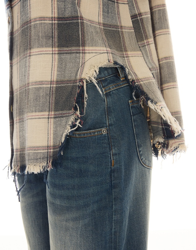 THE TALES - Cutaway Bleached Flannel Shirt