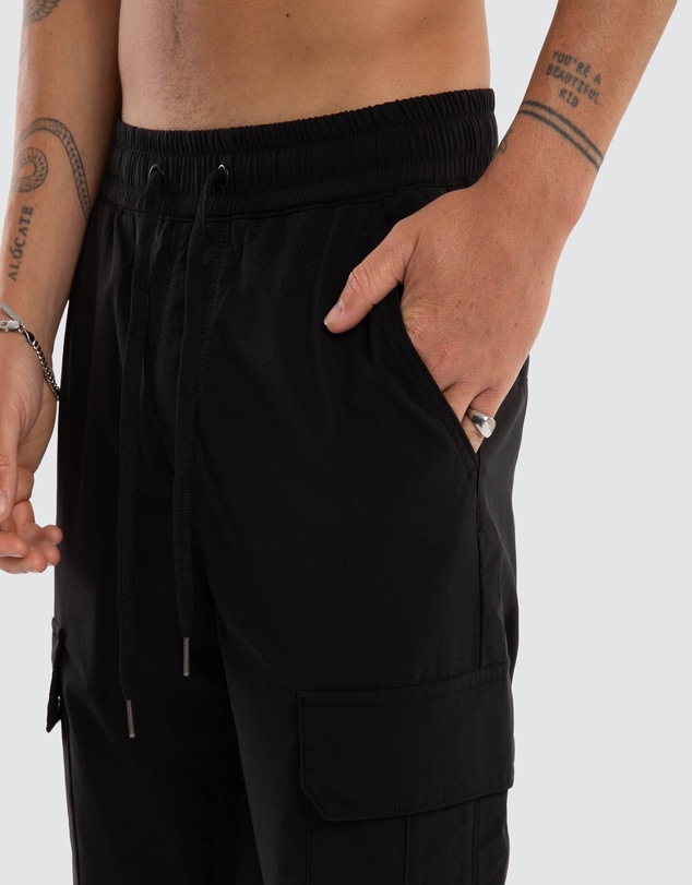 Nena & Pasadena - Delta Elastic Waist Nylon Cargo Pant
