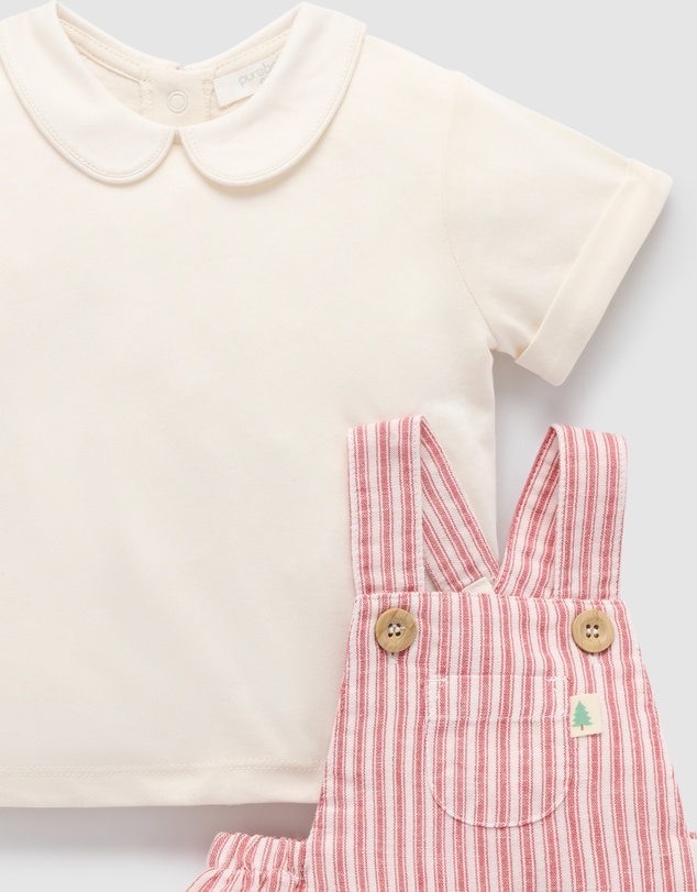 Purebaby - Christmas Striped Overall Set -Kids-Babies