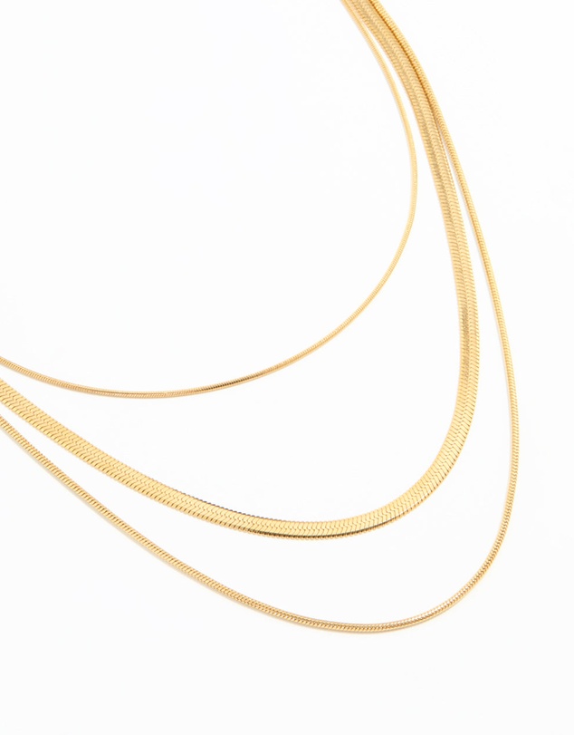 Lovisa - Waterproof Gold Plated Stainless Steel Chain Layered Necklace
