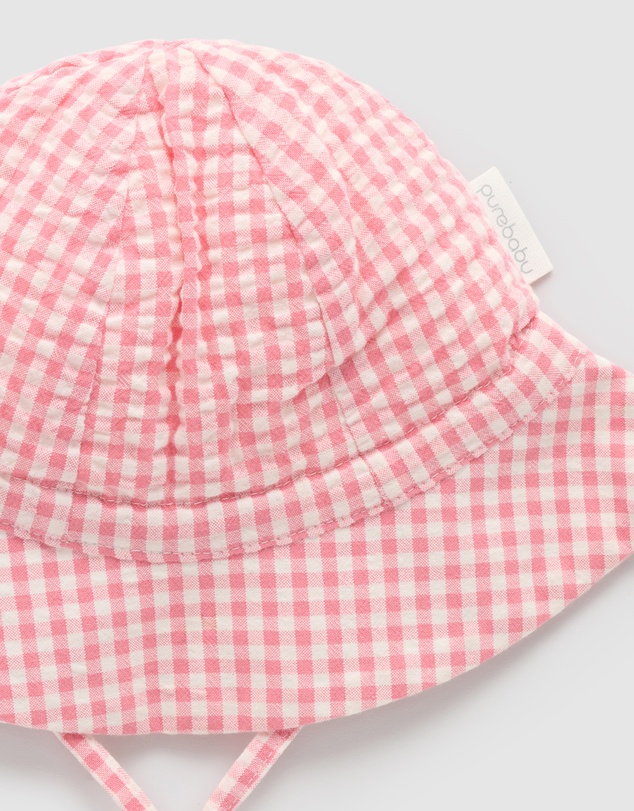 Purebaby - Gingham Sunhat-Kids-Babies