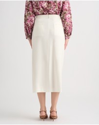 David Lawrence - Janis Linen Blend Column Skirt
