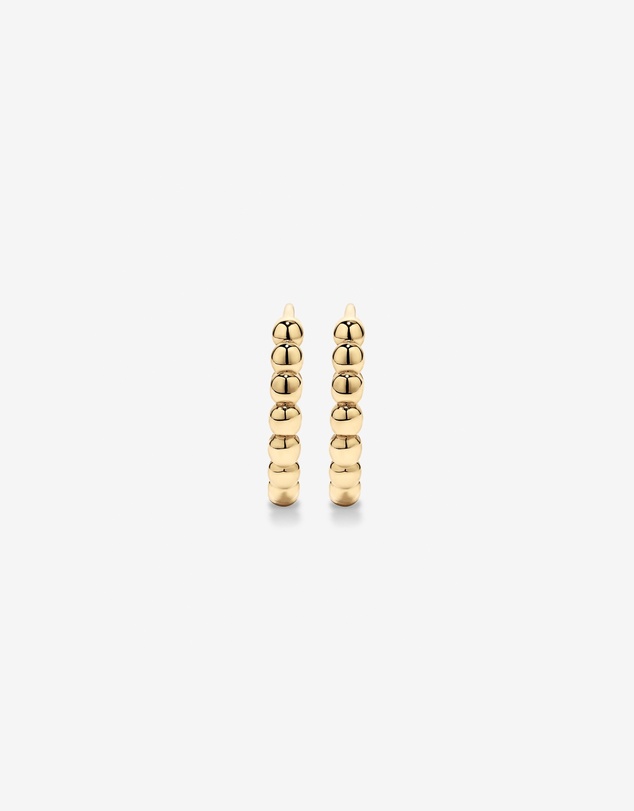 Michael Hill - 13.5mm Large Beaded Huggie Earrings in 10kt Yellow Gold