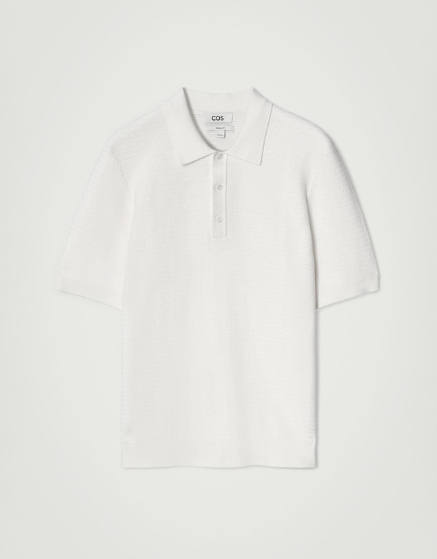 COS - Textured Knitted Cotton Polo Shirt