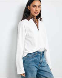 AERE - Rory Contrast Collar Polo